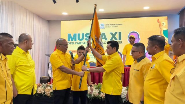 Terpilih Secara Aklamasi, Ilham Pangestu Resmi Jabat Ketua DPD II Partai Golkar Aceh Timur